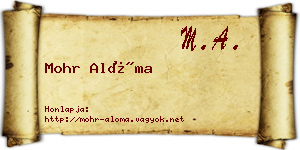 Mohr Alóma névjegykártya